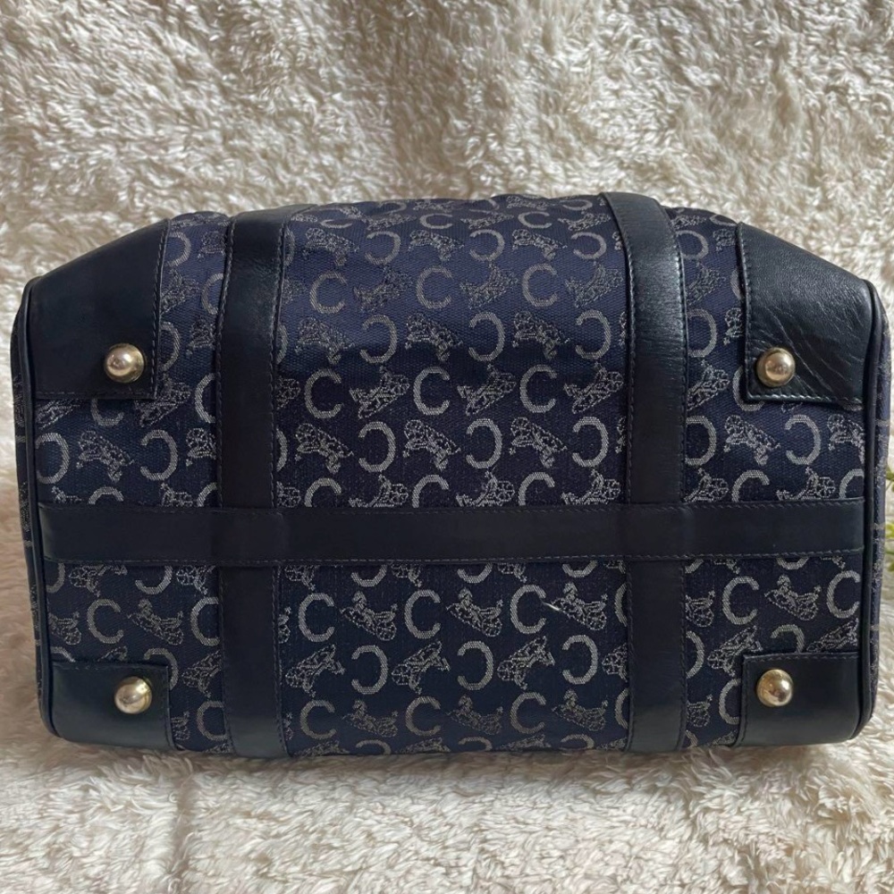 Celine Navy Monogram Travel Satchel - Picture 6 of 8
